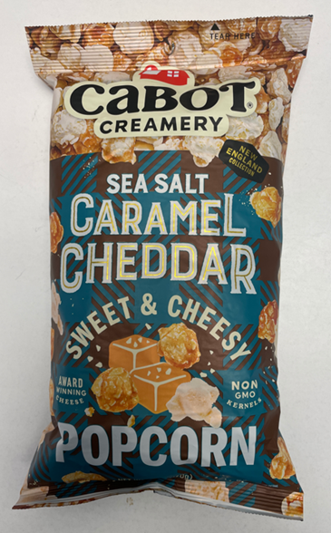 Jody’s Inc. Recalls Cabot Creamery Sea Salt Caramel Cheddar Popcorn Due to Undeclared Peanuts CORRECTED UPC CODE