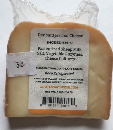 Goot Essa Recalls Der Mutterschaf Cheese Because of Possible Health Risk