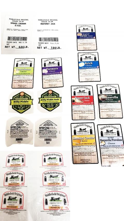 Middlefield Original Cheese Co-Op Recalls Organic Gouda, Colored Cheddar, Mozzarella/Provolone, Pepper Jack, Swiss, Dilly Pickle Cheese and Monterey Jack Due to Possible Listeria Monocytogenes Contamination