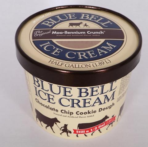 Blue Bell Ice Cream Issues Allergy Alert on Undeclared Almond, Walnut, and Pecan in Moo-llennium Crunch Ice Cream Packaged in a Chocolate Chip Cookie Dough Half Gallon Carton with a Moo-llennium Crunch Ice Cream Lid