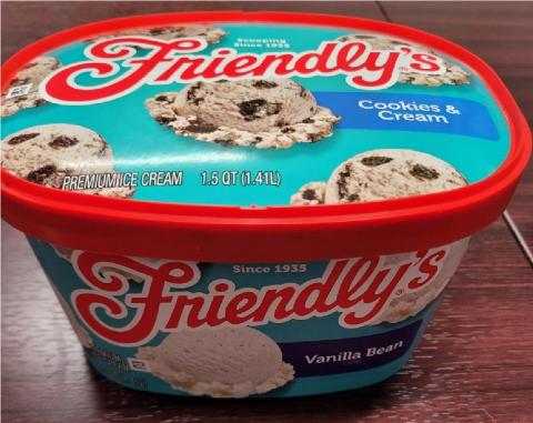 Friendly’s Issues Allergy Alert on Undeclared Soy/Wheat in Friendly’s Cookies & Cream Ice Cream