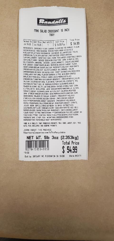 Albertsons Companies Stores in Arkansas, Louisiana, Oklahoma and Texas Voluntarily Recalls Select Items Containing Tuna Salad from Reser’s Fine Foods Due to an Ingredient Recall Linked to Possible Listeria Monocytogenes Contamination