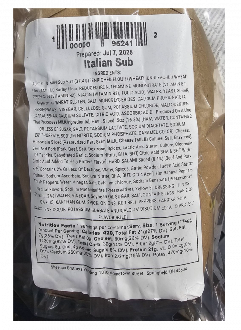 Sheehan Brothers Vending Issues a Voluntary Recall Due to an Undeclared Sesame Allergen