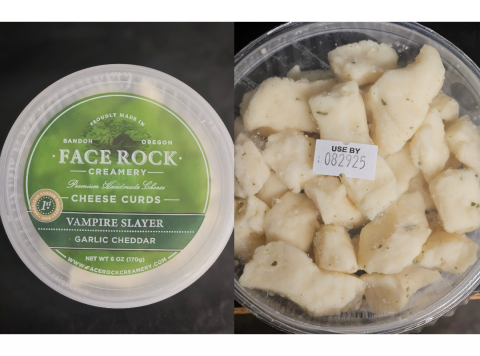 Face Rock Creamery Voluntarily Recalls Vampire Slayer Garlic Cheddar Curds Because of Possible Health Risk