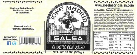 Recall of Jose Madrid Salsa Chipotle Con Queso