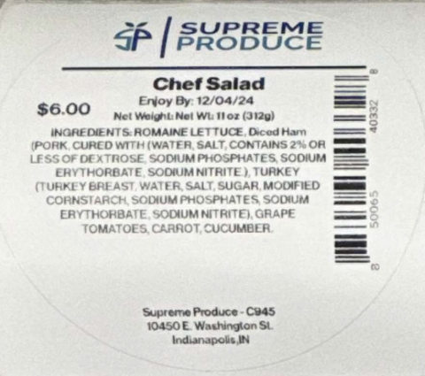 Supreme Service Solutions LLC Voluntarily Recalls Supreme Produce Cucumber Products Because of Possible Health Risk