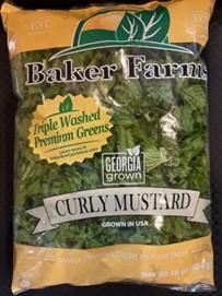 Baker Farms Recalls Baker Brand Curly Mustard Due to Listeria Monocytogenes Contamination