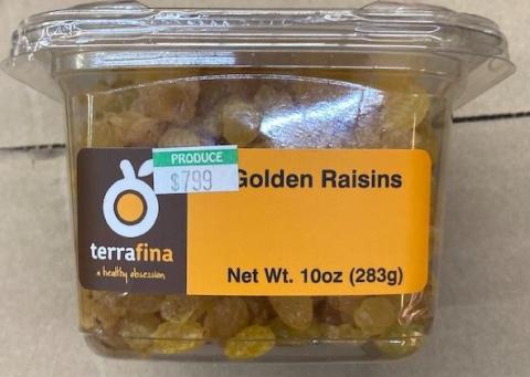 Sunco & Frenchie Issues an Allergy Alert on Undeclared Sulfites in Golden Raisins