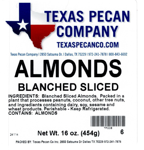Texas Pecan Issues Allergy Alert on Undeclared Tree Nuts (Not Named Individually), Soy, Dairy(Milk), Sesame and Wheat Not Named in Product