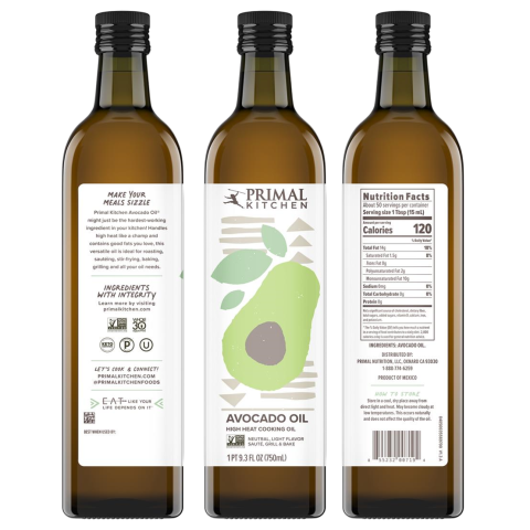 Primal Kitchen Issues Voluntary Recall of Primal Kitchen Avocado Oil (750mL Glass) Due to Packaging Issue