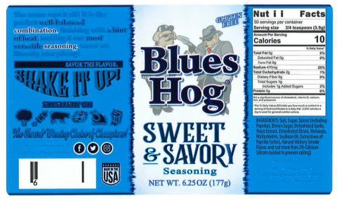 Baron Spices, Inc. Issues Allergy Alert on Undeclared Soy and Wheat in Blues Hog Sweet & Savory Seasoning