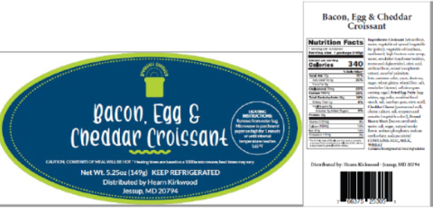Hearn Kirkwood Issues Safety Alert on Undeclared Soy and Milk in Various Croissant Sandwiches
