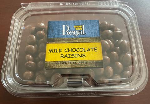 Regal Health Food International Issues Allergy Alert on Undeclared Peanut in Milk Chocolate Covered Raisins