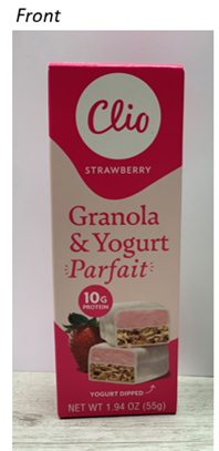 Regional Recall: Clio Snacks Voluntarily Recalls Strawberry Granola & Greek Yogurt Parfait Bars from Select Walmart Stores Because of Possible Health Risk