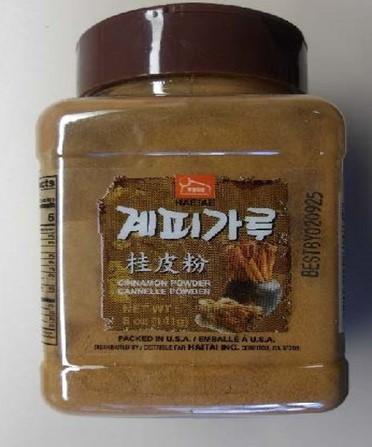 Haitai, Inc. Recalls Haetae (HT) Brand Cinnamon Powder 8 oz of Possible Risk